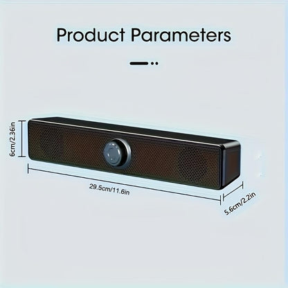 Compact USB Computer Sound Bar, Wired Desktop Speaker for Laptop and PC - color: Colorful