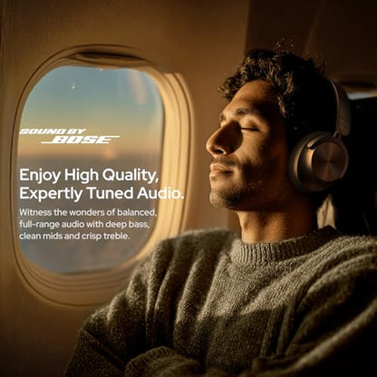 Noise Master Buds Max, Sound by Bose Wireless Over-Ear Headphones with Segment Leading Adaptive ANC, Dynamic EQ, LHDC 5.0, Immersive Spatial Audio,Upto 60H Playtime, App Support (Titanium) - color: Titanium