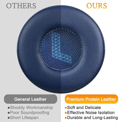 SOULWIT Replacement Earpads for JBL Live 670NC On-Ear Headphones(Do Not Fit Tune 670NC), Ear Pads Cushions with Soft Protein Leather and High-Density Noise Isolation Foam - Navy Blue - color: Navy Blue