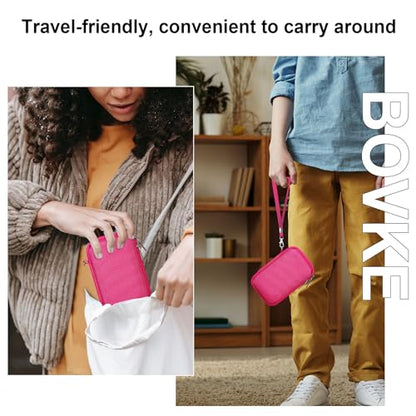 BOVKE Carrying Case Compatible with JBL Go 4 Portable Bluetooth Wireless Speaker, Extra Mesh Pocket for Charging Cables and Accessories, Rosered - color: Rosered