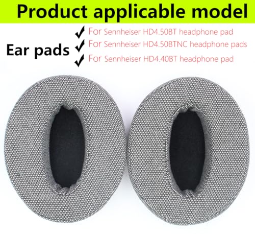 Replacement Ear Pads Compatible with Sennheiser HD4.50BT Hessian Grey | for Sennheiser HD4.50BTNC HD4.40BT Headphone Soft cotton/memory foam ear pads earmuffs - color: Linen grey