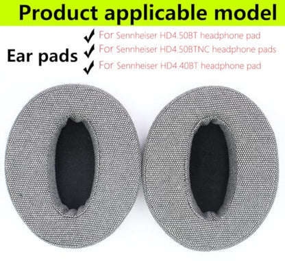Replacement Ear Pads Compatible with Sennheiser HD4.50BT Hessian Grey | for Sennheiser HD4.50BTNC HD4.40BT Headphone Soft cotton/memory foam ear pads earmuffs - color: Linen grey