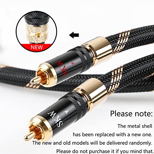 SKW Audiophile Series 9.8ft/3m Locking 2RCA Cable, Secure-Fit Connection | Heavy-duty 10mm noise-damping jacket, 24K gold-plated locking plugs, low-loss signal path, high-end turntables and preamps - color: Black-lock, size: 9.8ft (3m)