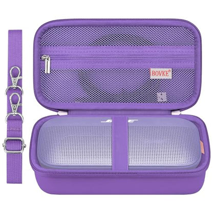 BOVKE Hard Travel Speaker Case for Bose New SoundLink Flex Speaker (2nd Gen) / Bose SoundLink Flex Bluetooth Portable Speaker, Extra Mesh Pocket for Bose Charger, Cables, Purple (W/Shoulder Strap) - color: Purple 2
