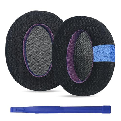 Adhiper Mesh Ear Pads for Sony WH-CH720N WH-CH710N, Black & Purple Edition | Upgraded Mesh Fabric Headphone Earpads for Sony WH-XB900N WH-CH700N, Comfort Foam Material Added Thickness - color: Black+Purple-Upgraded Fabric