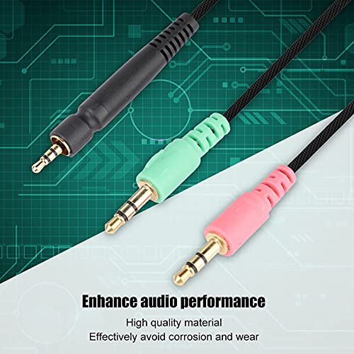 Gaming Headphone Cable, 3.5mm Audio Cable, 4.3ft Headphone Replacement Cable Compatible with Sennheiser G4ME ONE PC 373D PC37X GSP350 500 600 Aux Cord Wire (Phone Version) (Pack of 2) - size: PC version (Pack of 2)