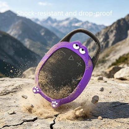 Cartoon Silicone Protective Case for Clip 5 Portable Bluetooth Speaker, Soft Shockproof Skin Cover Anti-Scratch Sleeve Accessory (Purple) - color: purple