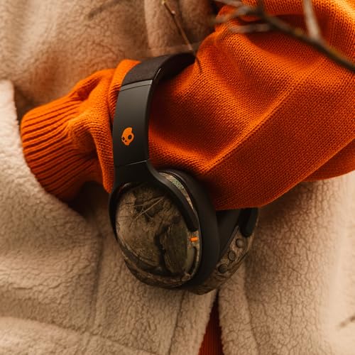 Skullcandy Crusher Evo Wireless Over-Ear Headphones - Realtree APX | Multi-Sensory Bass, Noise Isolating Over-Ear Fit, 40 Hours Battery, Microphone, Working Out, Gym, Travel, Studying, Music - color: Realtree APX Black/Orange