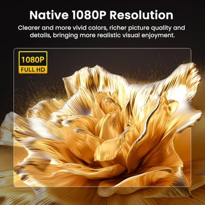 HAPPRUN Native 1080P Outdoor Smart Projector-Standard | Native 1080P • Mini & Portable • Easy Setup • Built-in Speaker • Indoor & Outdoor • Phone, Laptop & PS5 Compatible - style: Standard