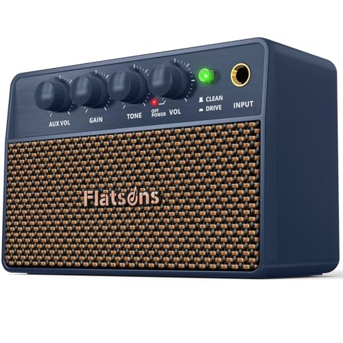 10W Mini Guitar Amp,Rechargeable Electric Guitar Amplifier | with Clean/Drive Channel,6H Working,3.5mm headphone jack for silent practice,Wireless Portable Amp for Practice & Traveling - color: Blue
