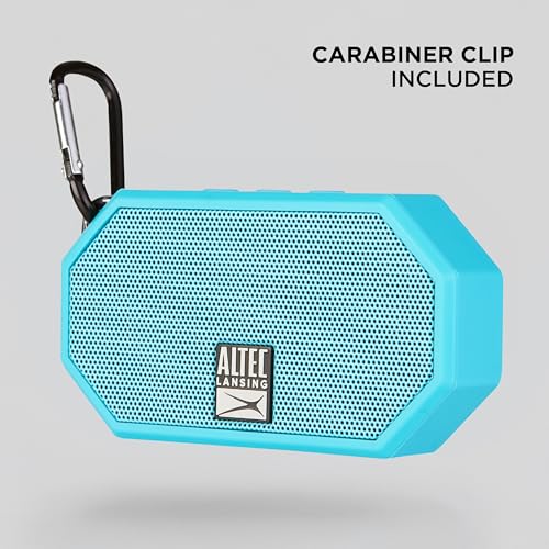 Altec Lansing Mini H2O - Waterproof Bluetooth Speaker, IP67 Certified & Floats in Water, Compact & Portable Speaker for Hiking, Camping, Pool, and Beach,Aqua - color: Aqua