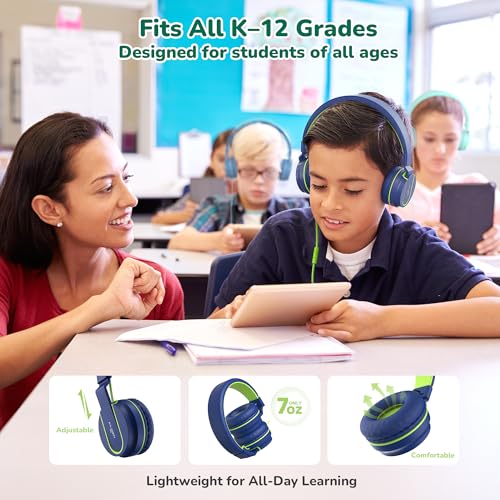AILIHEN Classroom Headphones Kids Bulk 20-Pack with Mic for School, 93dB | Volume Limited K-12 On-Ear Durable Wired Headset for Students Children, 3.5mm Jack for Chromebooks Tablets Laptop Computer - color: 20Pack