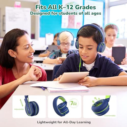 AILIHEN Classroom Headphones Kids Bulk 20-Pack with Mic for School, 93dB | Volume Limited K-12 On-Ear Durable Wired Headset for Students Children, 3.5mm Jack for Chromebooks Tablets Laptop Computer - color: 20Pack