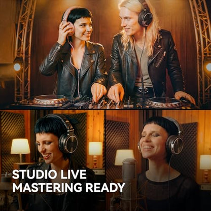 OneOdio Wired Over Ear Headphones Hi-Res Studio Monitor & Mixing DJ Stereo Headsets with 50mm Drivers and 1/4 to 3.5mm Jack for AMP Computer Recording Podcast Keyboard Guitar Laptop - Black (Renewed)