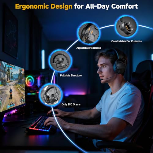 SG600 Wireless Gaming Headset with mic for PC, PS5, PS4, Mac, Xbox one