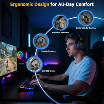 SG600 Wireless Gaming Headset with mic for PC, PS5, PS4, Mac, Xbox one
