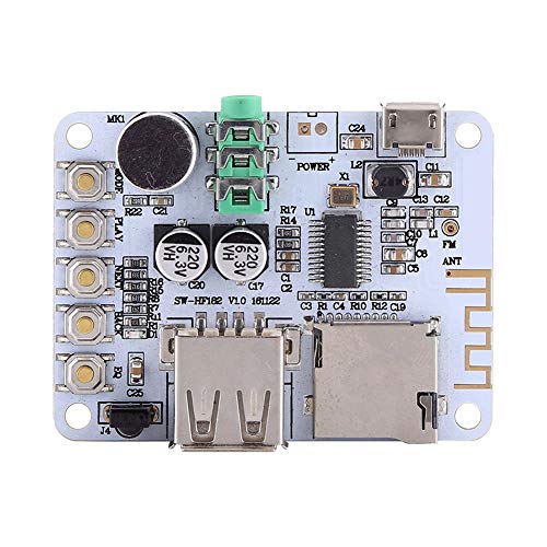 Oumefar Bluetooth Audio Receiver Microphone Amplifier USB TF FM MP3 Decoder 4 Modes WMA WAV FLAC Player Amplifier Board for MP3 WMA WAV FLAC(Bluetooth Audio Receiver Board + Remote Control)