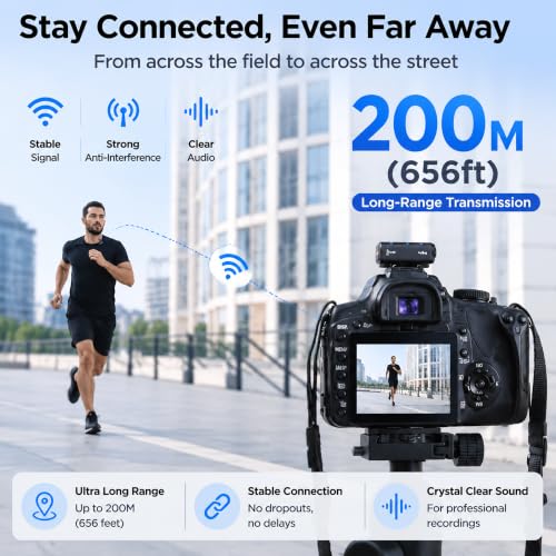Wireless Lavalier Microphone for iPhone/Android/Camera, Mini Mic with 2 TX + 1 RX + Charging Case, Noise Cancelling, 48H Battery, 250M Range, Plug-Play for Content Creators/Vlogging Live Streaming - color: soot black