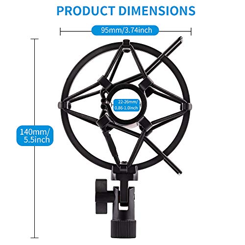 Microphone Shock Mount Holder Clip Mic Anti-Vibration for 22mm-26mm Diameter Dynamic Mic Like Shure SM58 58S SM57 PAG48 Sennheiser E835 E845 AKG D5S Samson Q7 Q8 Behringer Xm8500