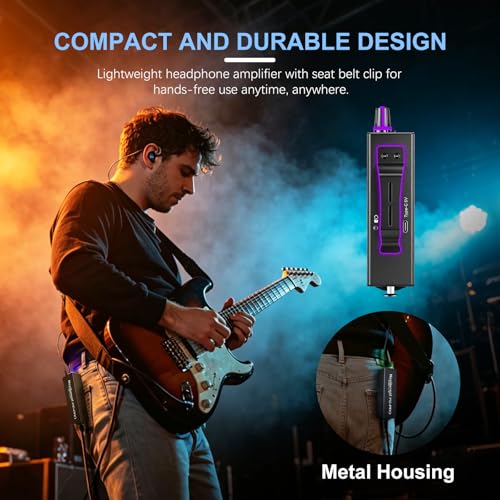 P2 PRO Headphone Amplifier, Portable in Ear Monitor Amplifier | Personal Headphone Amp, XLR/TRS Input 3.5mm Output, Stereo/Mono Switch, Built-in 500mAh Battery,14h Playtime, 7 Color Light