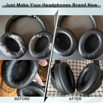 Replacement Ear Pads for Sony WH-1000XM4 (WH1000XM4) Over-Ear Headphones, Ear Cushions, Headset Earpads, Ear Cups Cover with Soft Protein Leather (Blue) - color: Blue