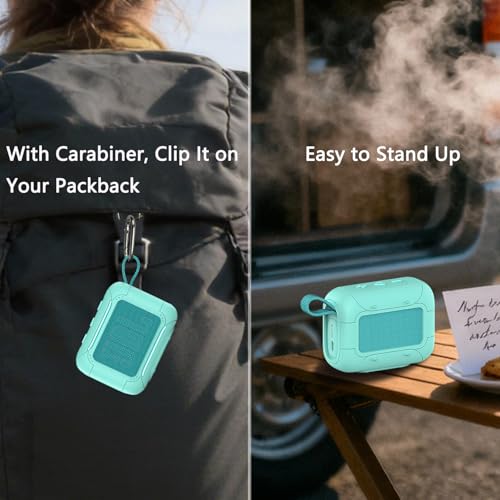 Silicone Cover and Hard Carrying Case for JBL Go 5 Bluetooth Speaker | Protective Cases for Go 5 Speaker Accessories, Scratch-Resistant and Drop-Proof Cover (Teal) - color: Teal
