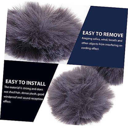 BESPORTBLE 2pcs Windproof Fleece Mic Furry Cover Windscreen Cover for Outdoor Recording