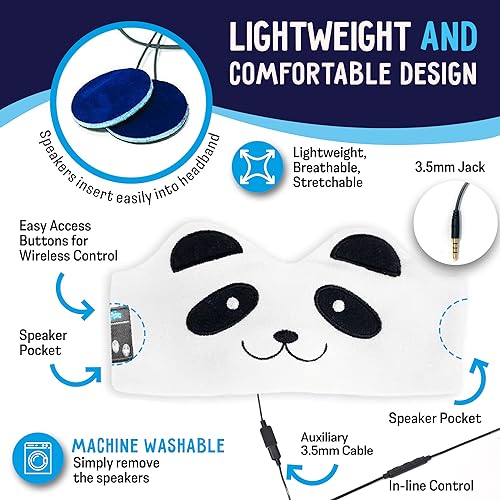 Toddler Headphones Wireless, Kids Bluetooth Earphones, Safe Volume - Wired School Headphones for Kids with 3.5 MM Jack and Travel Bag - Toddler Airplane Accessories for Boys & Girls - Panda - color: PANDA WIRELESS