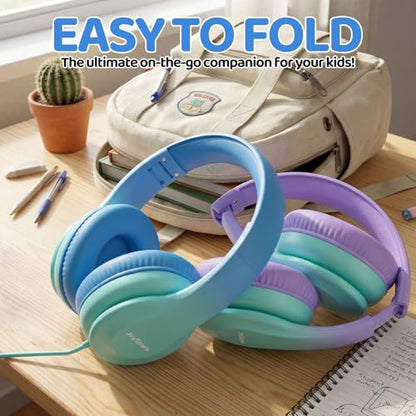JoySpark Kids Headphones for School Toddler, 3.5mm Jack, Gradient Blue - color: Gradient Blue