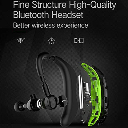 Wireless Earpiece Wireless Headphone Handsfree Call Headset Noise Cancelling Earbud Long Talk Time Earphone Compatible with Smart Cell Phones Car Driver Trucker Business Office Men Women (Green) - color: Green