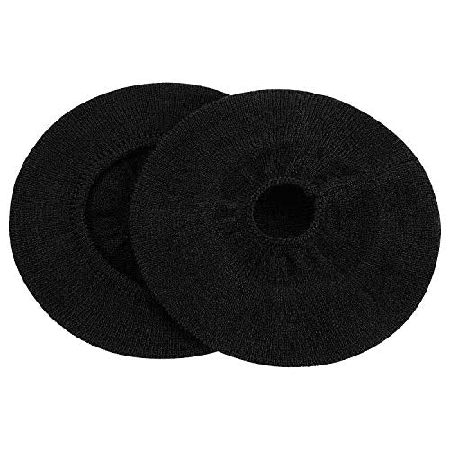 Earpads Sweater Cover Protectors with Stretchable Knit Fabric for Beats Studio 3/2 Bose QC35 25 15 Headphones and Other Headsets with 3-4 Inch Ear Cushions [ 2 Pairs ] (Black) - color: Black