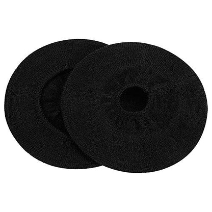 Earpads Sweater Cover Protectors with Stretchable Knit Fabric for Beats Studio 3/2 Bose QC35 25 15 Headphones and Other Headsets with 3-4 Inch Ear Cushions [ 2 Pairs ] (Black) - color: Black