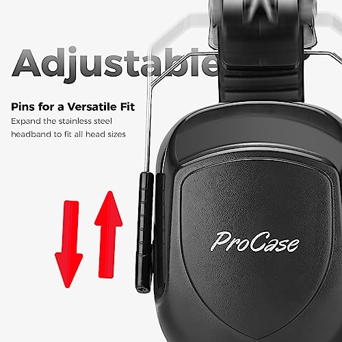ProCase NRR 28dB Noise Reduction Ear Muffs, Foldable Adjustable Noise Cancelling Headphones - color: 1 - 1 Black