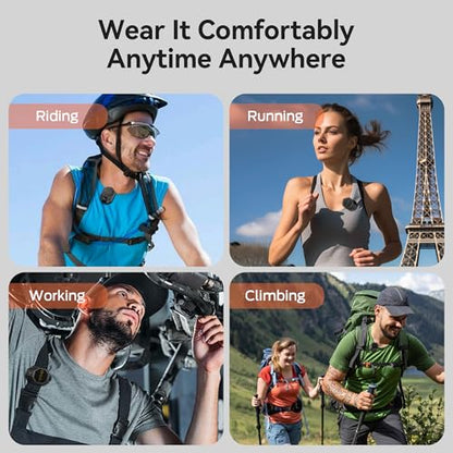 Oraolo Clip-On Portable Speaker Wearable Speaker Bluetooth 5.4, Mini Speakers for Hands-Free Calls, Built-in Mic, Stereo Sound, IPX6 Water Resistance, 12H Playtime, Wireless Speakers for Outdoor