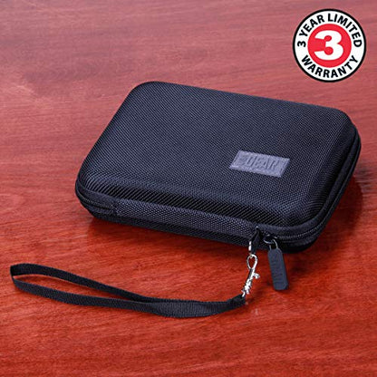 USA Gear Travel Electronics Organizer - Water Resistant Zipper Case, Hard Shell Exterior - 6.5 Inch Case Fits Chargers, Cables, Batteries, Earphones, Cords, Batteries, Power Bank & more - Black