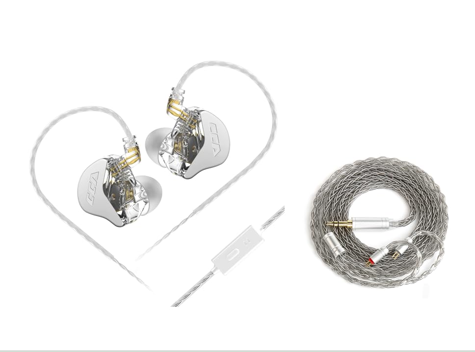2M Long Recessed 2Pin IEM Cable in Ear Monitor Replacement Earphone Cable and CCA CRA in Ear Monitors Headphones with Microphone