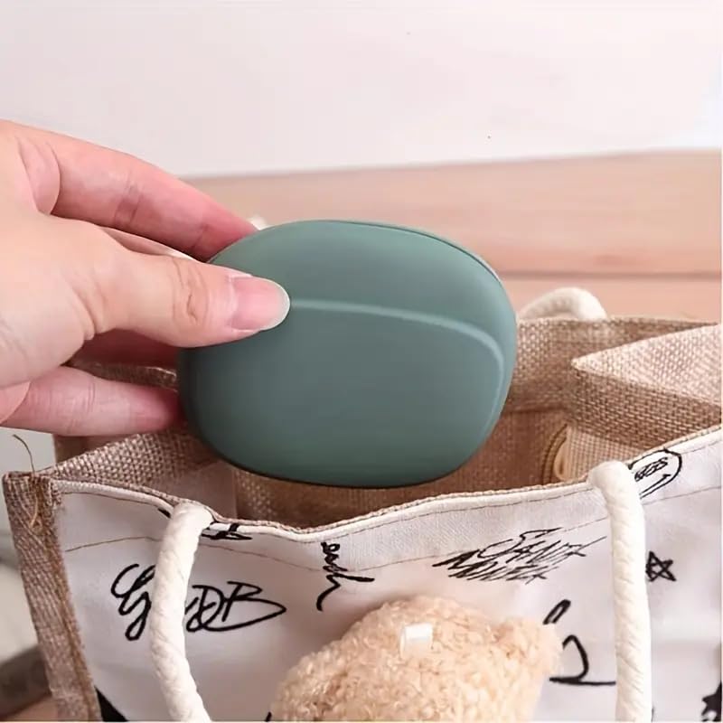 Silicone Earphone Storage Bag Data Cable Charger Storage Box, Wired Headphone Organizer(Green) - color: Green