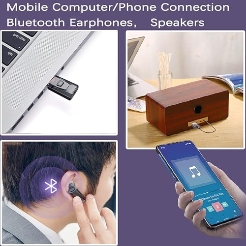 USB BT5.0 Adapter 4 in 1 Wireless Stereo Audio Adapter | Receiver Transmitter with 3.5mm AUX Cable for Speaker PC Car TV Home Audio System