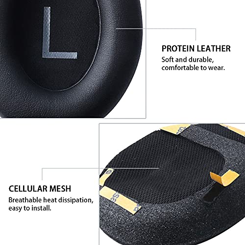 HUYUN Protein Leather Ear Pads Replacement for Bose Headphones 700, NCH700, NC700 Headphones Earpads, Headset Ear Cushion Repair Parts (Black) - color: Black