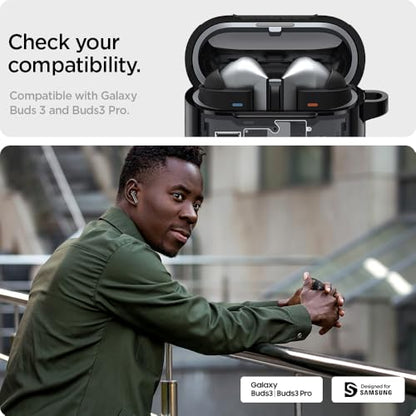 Spigen Ultra Hybrid Designed for Galaxy Buds3, Buds3 Pro & 3 FE (2025/2024) | TPU & PC Dual Layer Protection, DDP Printing, Included Carabiner - Zero One - size: Buds3 Pro / Buds 3