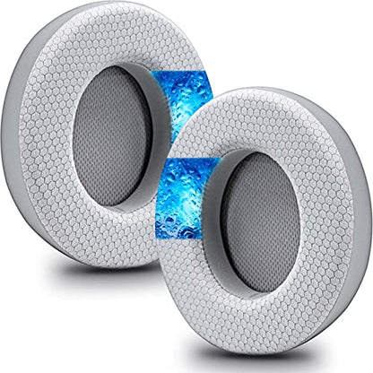 Oval Shape Cooling Gel Earpads for Virtuoso RGB Wireless, XT, SE | Enlarged Bigger Inner Hole (Cooling Gel Mesh Gray)