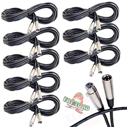 Fat Toad 20ft XLR Microphone Cables (ShieldedPRO X Series) 8-Pack – Audio Balanced Patch Mic Cords with Male & Female Connectors, 24GA Wire for Studio Use - size: 8-Pack