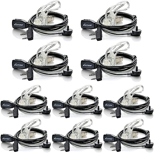 Midland Earpieces with Mic - Security Headsets for Two Way Radios - Compatible with Midland GXT1000VP4, LXT600VP3, GXT1050VP4, GXT1000XB, LXT500VP3 etc (10 Pack) - color: 10 pack