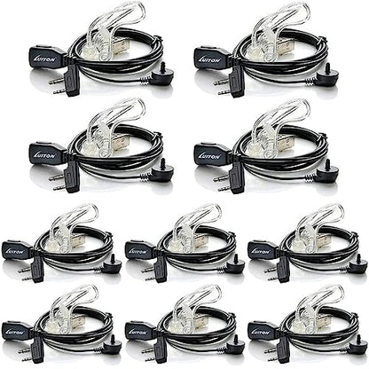 Midland Earpieces with Mic - Security Headsets for Two Way Radios - Compatible with Midland GXT1000VP4, LXT600VP3, GXT1050VP4, GXT1000XB, LXT500VP3 etc (10 Pack) - color: 10 pack