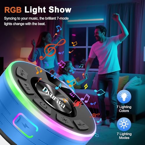 Bluetooth Shower Speaker, IPX7 Waterproof Shower Speaker Loud Clear Sound with Suction Cup, Digital Display/RGB Lights, Built-in Mic, 10H Playtime, Bathroom Speaker for Outdoor/Pool/Beach/Party/Gift. - color: A-Light Blue