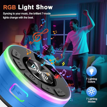 Bluetooth Shower Speaker, IPX7 Waterproof Shower Speaker Loud Clear Sound with Suction Cup, Digital Display/RGB Lights, Built-in Mic, 10H Playtime, Bathroom Speaker for Outdoor/Pool/Beach/Party/Gift. - color: A-Light Blue