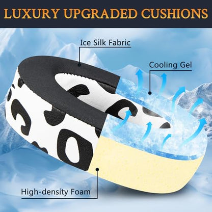 SOULWIT Cooling Gel Replacement Earpads Cushions for Sony WH-H900N (h.Ear on 2) & MDR 100ABN (h.Ear on) Noise Canceling Over-Ear Headphones, Ear Pads with Noise Isolation Foam - Snow Leopard - color: Cooling Gel - Snow Leopard