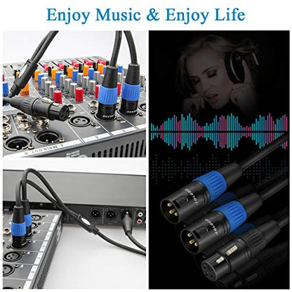 JOLGOO XLR Splitter - Female to Dual Male Y Cable, 5 Feet - size: 5 Feet, style: XLR Female to Dual XLR Male