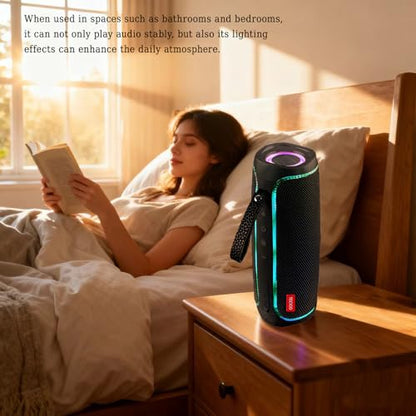 Portable Bluetooth Speakers Long-Lasting Wireless Bluetooth Speaker with Bluetooth 5.3 Technology All-Around Wireless Speaker Black - color: Black