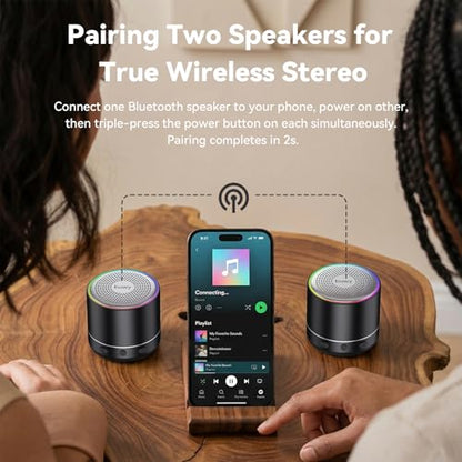 Mini Bluetooth Speaker, 2026 Ultra-Light Mini Bluetooth Speaker, IP7 Waterproof Brief Design, Small Shower Travel Speaker for Outdoor, 8H Playtime, Perfect for Backpacking, Bike, Beach & Gift Black - color: Black